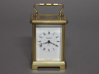 A 20th Century 8 day carriage clock by Bayard contained in a  gilt metal case