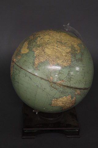 A Philips terrestrial globe, the base marked 1895 CM 1945
