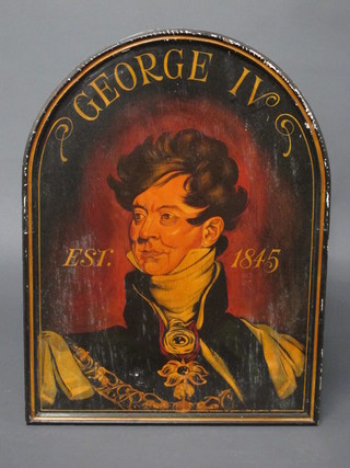2 oval reproduction painted pub signs - Charles I and George IV 23"