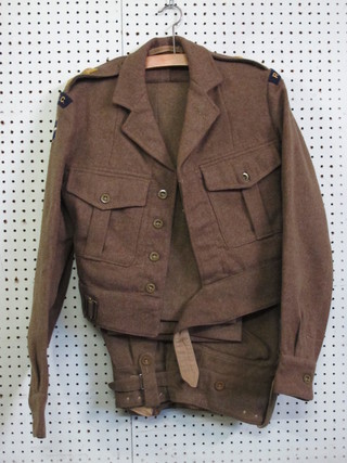 A 1954 Royal Army Service Corps Lieutenant's Battle dress  blouse and trousers