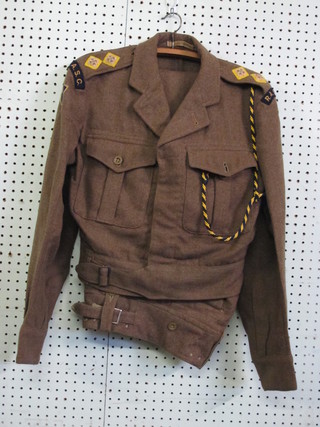 A 1955 Royal Army Service Corps Lieutenant's Battle dress  blouse and trousers complete with lanyard   ILLUSTRATED