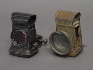 A Lucas rear cycle lamp and a front cycle lamp marked  Germania Lanterne