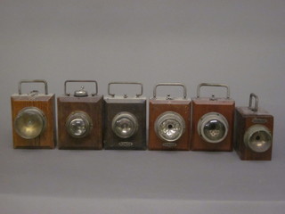 6 1900's wooden cased Eveready torches