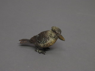 An Austrian cold painted bronze figure of a King Fisher 5"