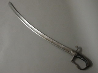 A Georgian heavy Cavalry sabre, the blade etched Royal Cypher  and trophies, the backed marked JJ Runkel Solingen   ILLUSTRATED