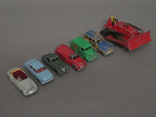 A Dinky Supertoys Blaw Knox bulldozer, a Dinky Opal Kapitan,  do. Bentley S2, Trojan van and 3 other Dinky toys