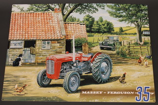 A reproduction advertising sign - Massey Ferguson Tractor 19  1/2" x 27 1/2"