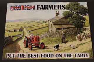 A reproduction advertising sign - British Farmers Put The Best  Food on The Table 20" x 27"