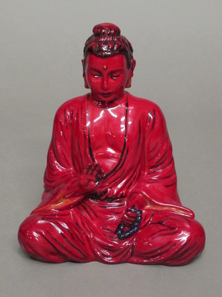 A Doulton flambe 100th Anniversary limited edition figure of a seated Buddha no.39, 7"