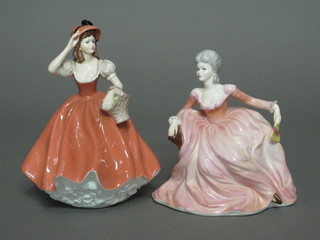 2 Coalport Ladies of Fashion figures - Flora and Polly