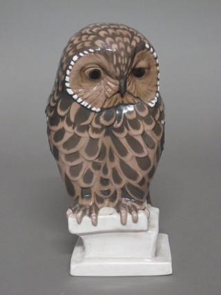 A Copenhagen B & G porcelain figure of an owl 9"