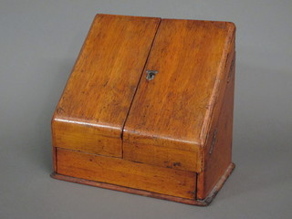 An Edwardian oak stationery box 13"