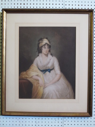 A 19th Century coloured print "Noble Woman" 16" x 12"