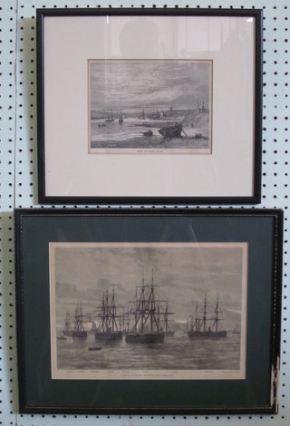 4 various monochrome prints "Ships"