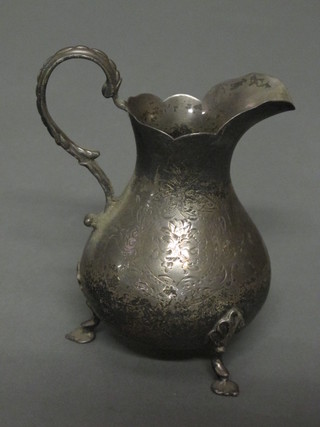 A Victorian silver cream jug, London 1866, 3 ozs