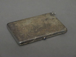 A lady's rectangular Sterling silver aide memoir with mirror and propelling pencil