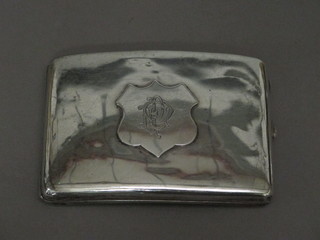 A silver cigarette case, Birmingham 1912, 3 1/2 ozs