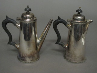 A 2 piece Queen Anne style silver plated coffee service with coffee pot and hotwater jug