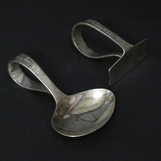 A childs silver spoon and pusher, Sheffield 1943