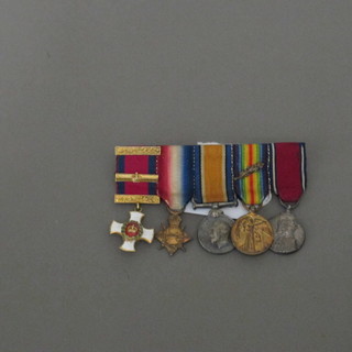 A group of 5 miniature medals comprising Distinguished Service order and bar, 1914-15 Star, British War medal, Victory medal  and George V Jubilee medal