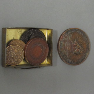 5 various bronze medallions