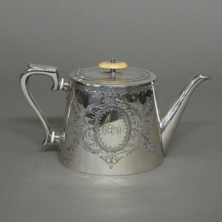 An oval Britannia metal teapot