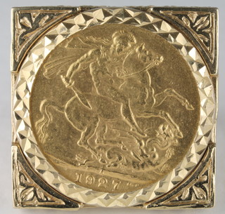 A George V 1927 sovereign mounted as a ring