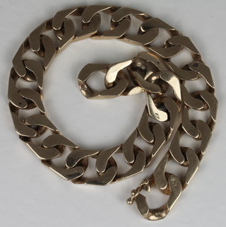 A 9ct gold flat link bracelet
