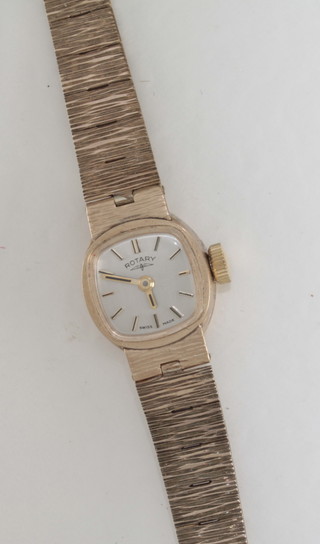 A Rotary wristwatch contained in a 9ct gold case with integral bracelet
