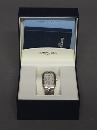 A Raymond Weil gentleman's wristwatch contained in a stainless steel bi-colour case, boxed and with documents