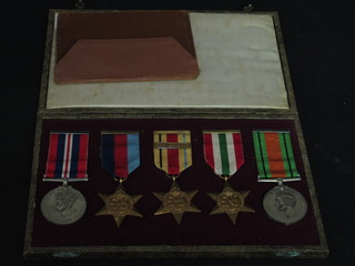 A group of 6 medals comprising 39-45 Star, Africa Star with bar first army, Italy Star, Defence and War medal, together with a  soldiers pay book to signaller PS Hartnett Royal Corps of Signals