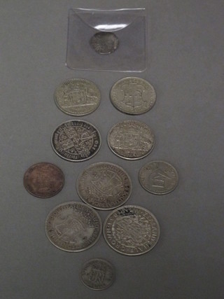 An early hammered silver coin and a collection of other silver  coins