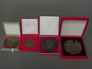 4 various Continental bronze medallions