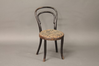 A childs ebonised bentwood chair