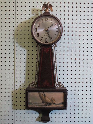 An American battery operated Cartel wall clock with 5" silvered dial marked Sissions Electric
