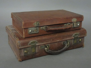 2 leather attache cases 16" and 14"