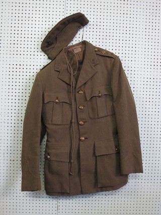 A Royal Army Service Corps Service dress jacket and trousers by Bailey & Hughes together with a field service cap by Lincoln  Bennett