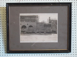 A black and white group photograph of Indian Army Officers  together with 1 other of Rawal Pindi Arsenal 9" x 11"