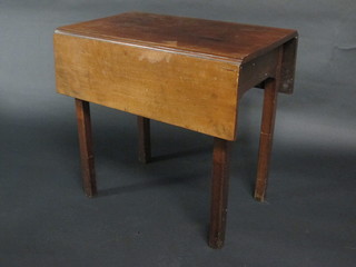 A 19th Century mahogany drop flap Pembroke table, raised on  square tapering supports, 29"