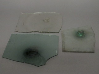 3 18th Century sections of bullion glass, f,