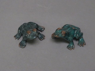 2 bronze figures of toads 1"