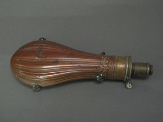 An 18th/19th Century copper and brass shot flask