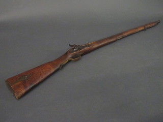 A percussion musket with 25 1/2" barrel and ram rod