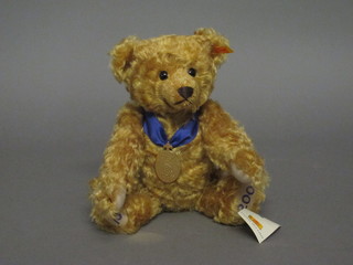 A Steiff limited edition Queen's Golden Jubilee bear with gold  medal