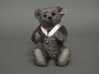 A Steiff grey bear to commemorate the 2007 Diamond Wedding Anniversary of the Queen and Prince Philip