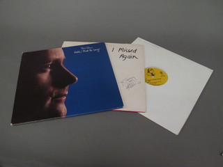 A BBC Rock Hour 33rpm record signed by Phil Collins together  with a signed copy of Phil Collins - I Missed you and 1 other  Phil Collins record - Hello I Must Be Going