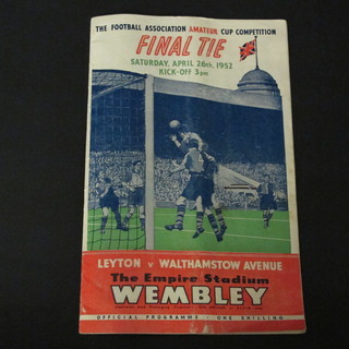 A programme for The Football Association Amateur Cup  Competition Final Tie - Leyton V Walthamstow Avenue, Saturday March 26th 1952