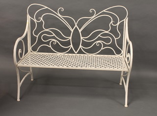 A metal framed folding garden bench 48"