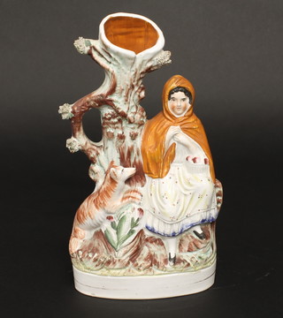 A 19th Century Staffordshire spill vase - Little Red Riding Hood 10"