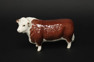 A Beswick figure of a standing Champion Hereford Bull 7"